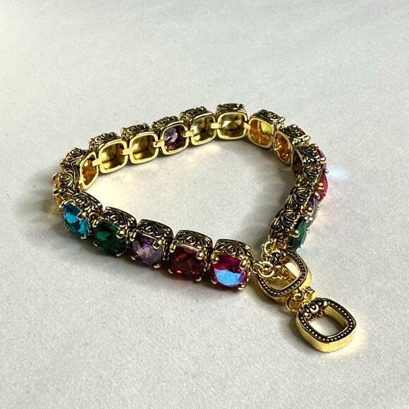 Park Lane Jewelry Light Show Baby Signature Bracelet Rainbow Crystal Gold-Tone - Picture 2 of 15